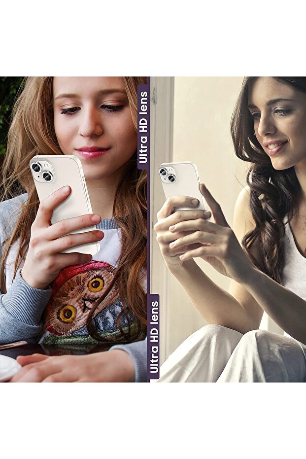 Compatible Diamond - Jewelled Silver Camera Protector for Iphone 14 & Iphone 14 Plus - 7