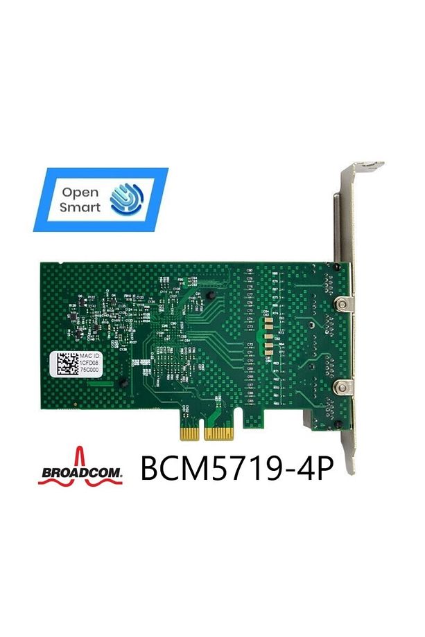 4 Port Broadcom Bcm5719-4p 1gbe Pcıe X1 Ethernet Kart - Ops7209bcm - 4