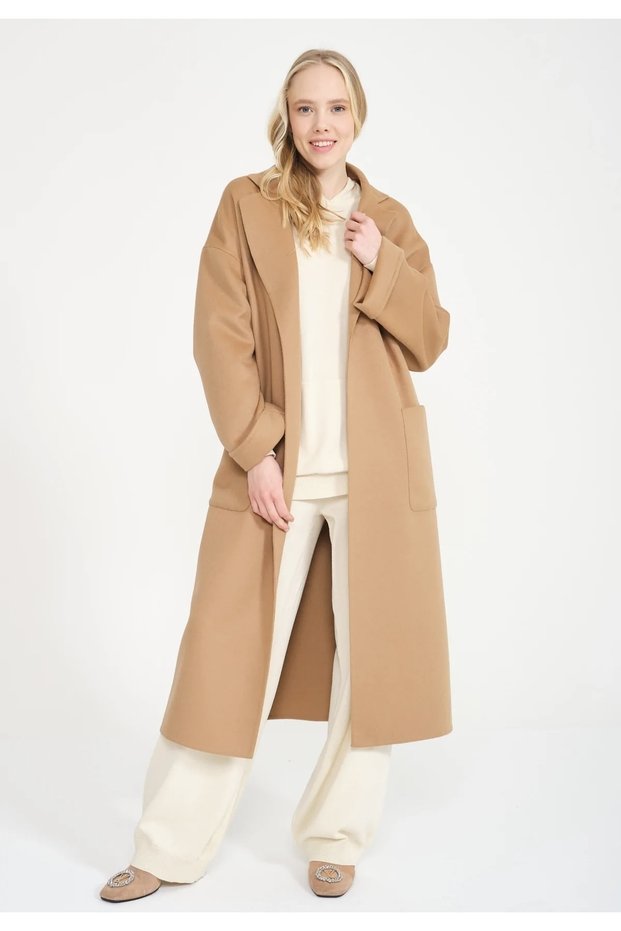 Camel Uzun Palto