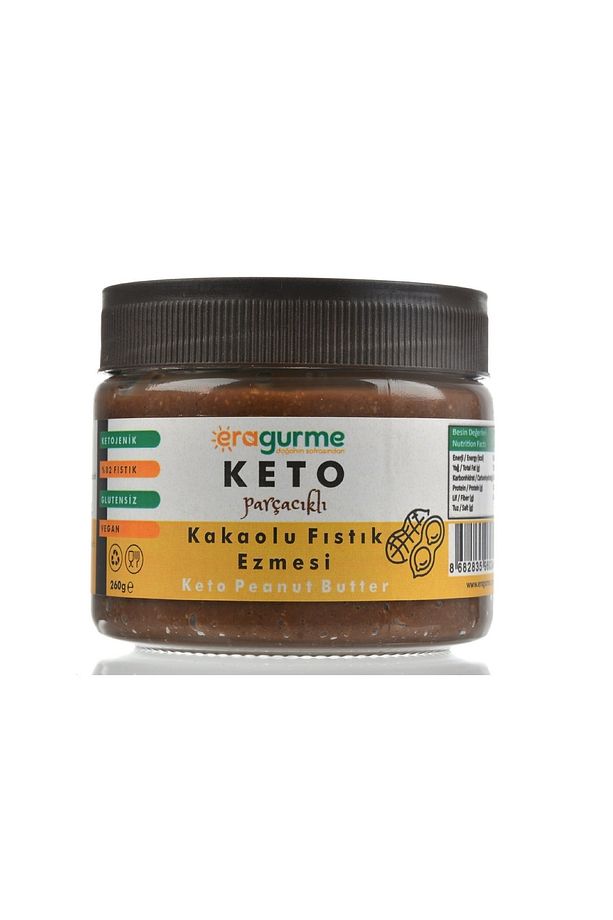 Ketojenik Kakaolu Fıstık Ezmesi (YER FISTIĞI, ERİTRİTOL, KAKAO) - 1