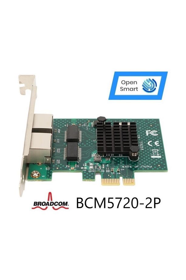 2 Port Broadcom Bcm5720-2p 1gbe Pcıe X1 Ethernet Kart - Ops7287bcm Uyumlu - 2