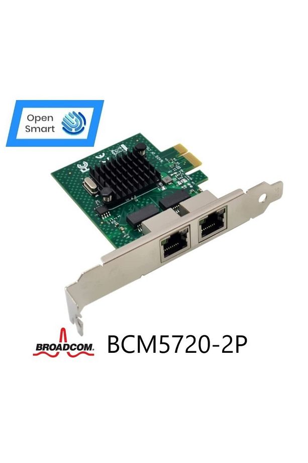 2 Port Broadcom Bcm5720-2p 1gbe Pcıe X1 Ethernet Kart - Ops7287bcm Uyumlu - 4
