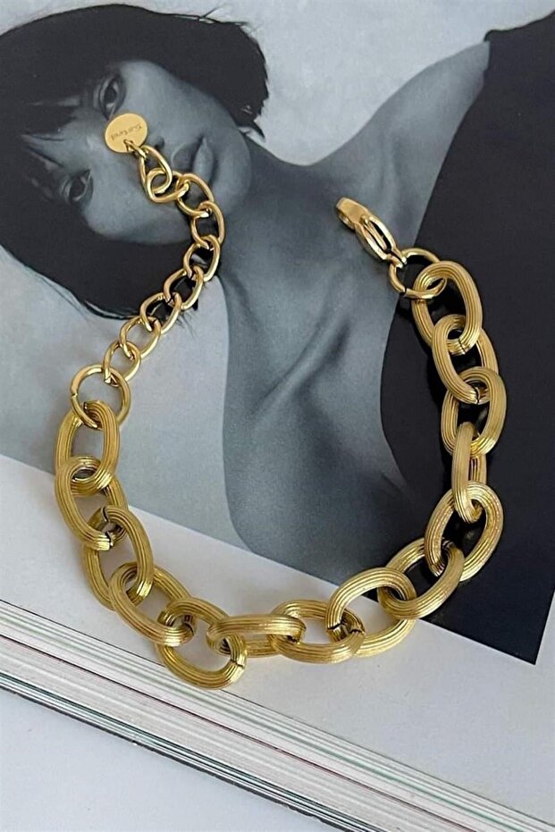 Steel ring chain bracelet (22 cm)