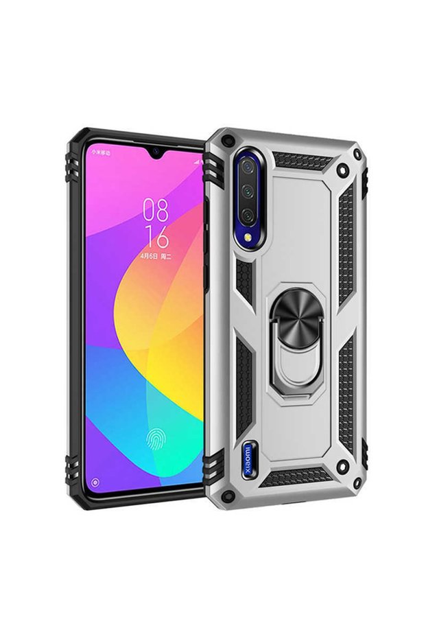 Xiaomi Mi A3 Case Zore Vega Tank Ring Stand Cover