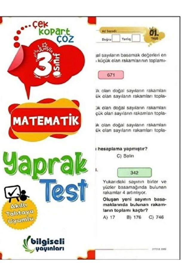 Bilgiseli Yayın 3.sınıf Matematik Yaprak Test - 1