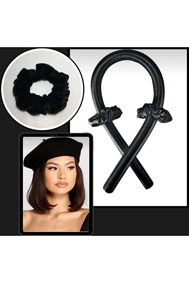 Painter Beret and Heatless Hair Styling Bagel Hairpin Set