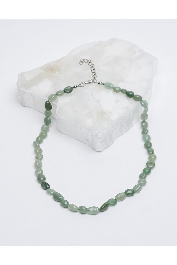 Aventurine Tımbıl Cut Natural Stone Necklace