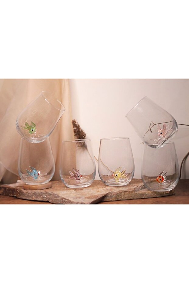 Balık Cam Figürlü Su Bardağı 6'lı Set - 1