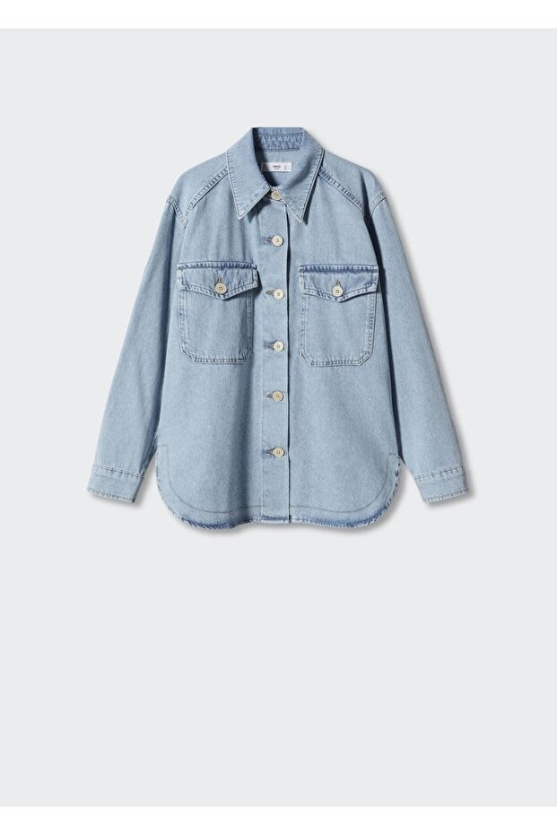 Oversize Denim Gömlek Ceket - 3