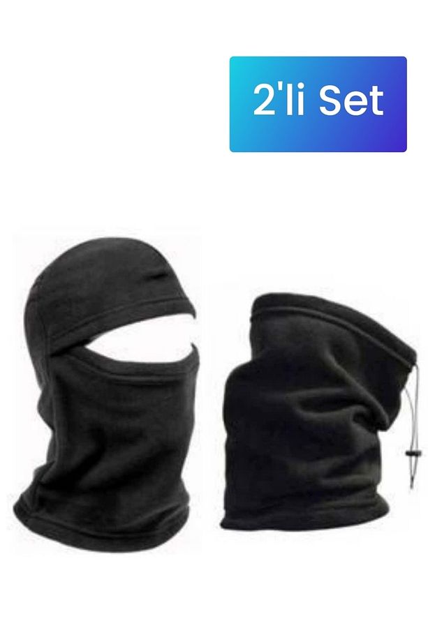 Termal Polar Kar Maskesi Ve Boyunluk Erkek 2'li Set Bere Kışlık Karmaskesi - 1