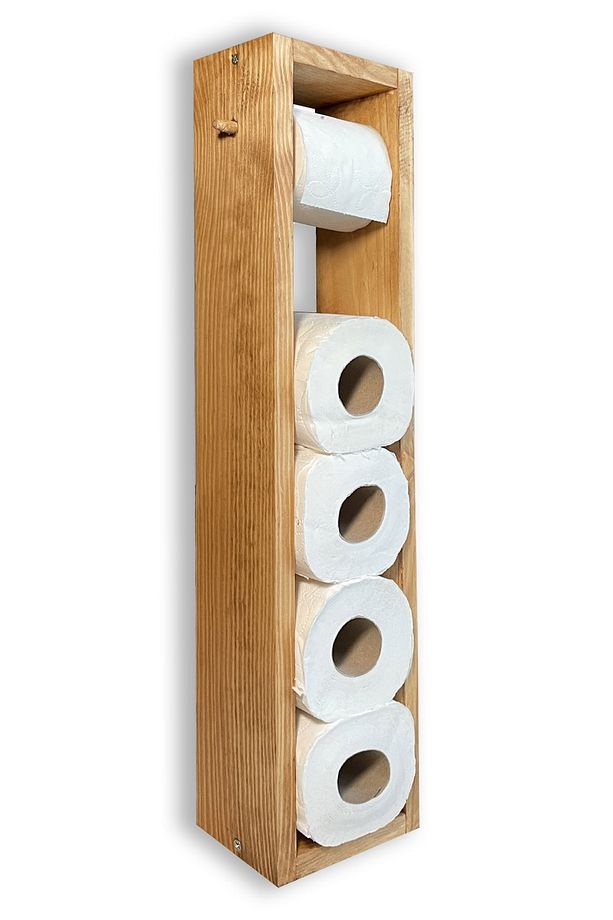 Wc Kağıtlık Tuvalet Kağıtlığı Ahşap Banyo Meşe Rengi - 1