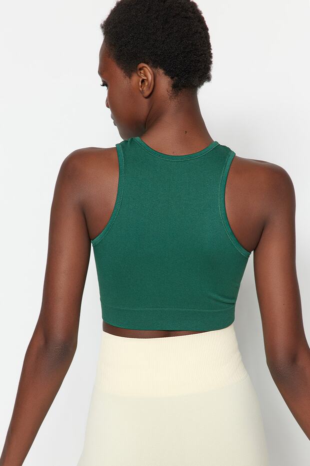 Biustonosz sportowy Duck Head Green Seamless/Ribrated and Light Support z dzianiny Twoss21Ss0024 - 5