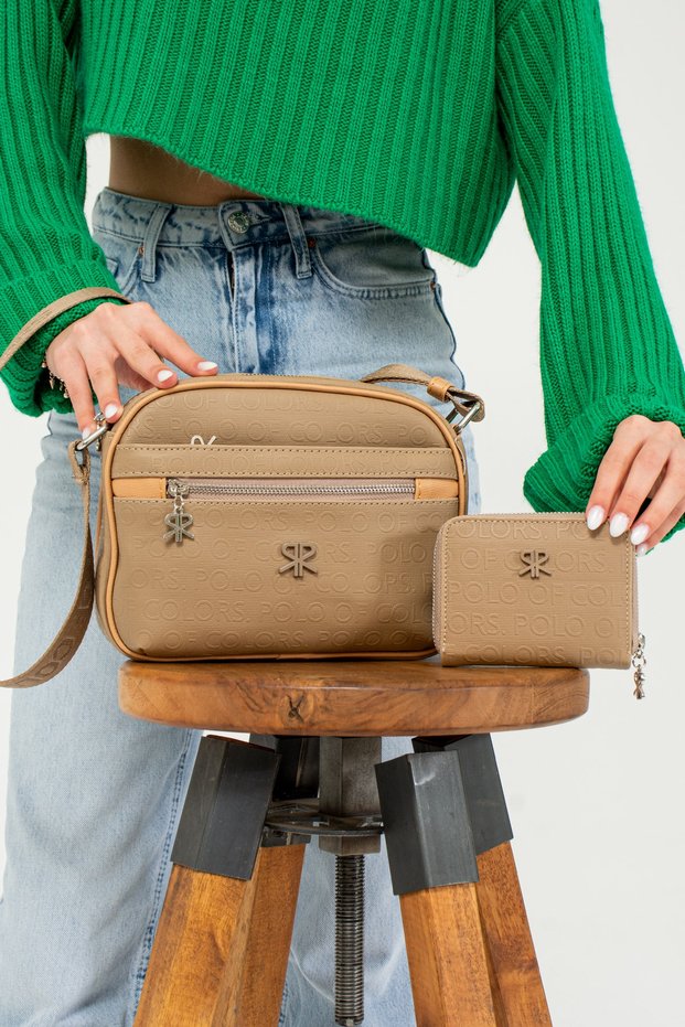 Esta Nora Mink Camel Women's Combination Bag and Wallet Bag 21x27 Wallet 10x13 Sizes