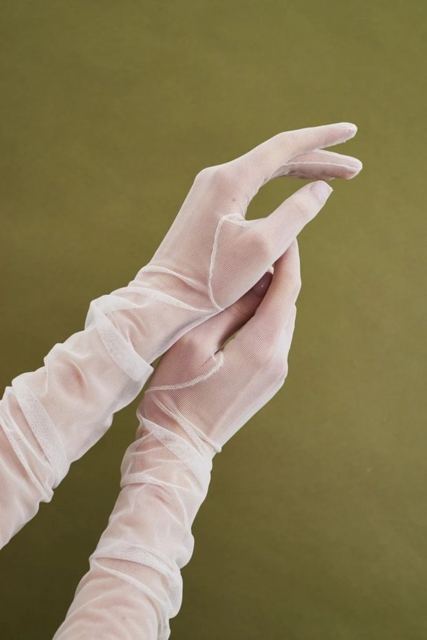 Wedding Dress Gloves Long White Tulle Bridal Gloves Costume Accessory – Bridal Accessory – Bridal Accessory