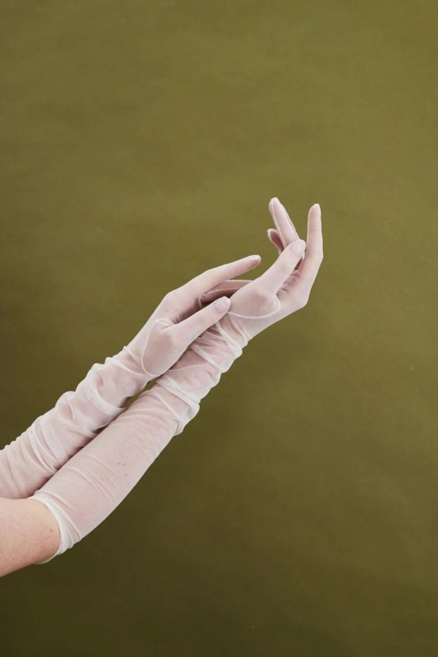 New Season Gloves White Transparent Tulle Wedding Dress Gloves Costume Accessory