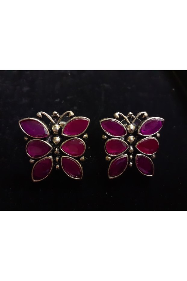 Women's Jewelled Steel Indian Earrings