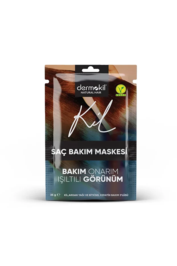 Vegan Saç Bakım Maskesi (Kil & Argan Yağı ve Bitkisel Keratin) 3'lü Set - 1