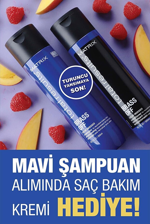 Brass Off Mavi Şampuan 300ml + Saç Bakım Kremi 300ml Bakım Seti - 2