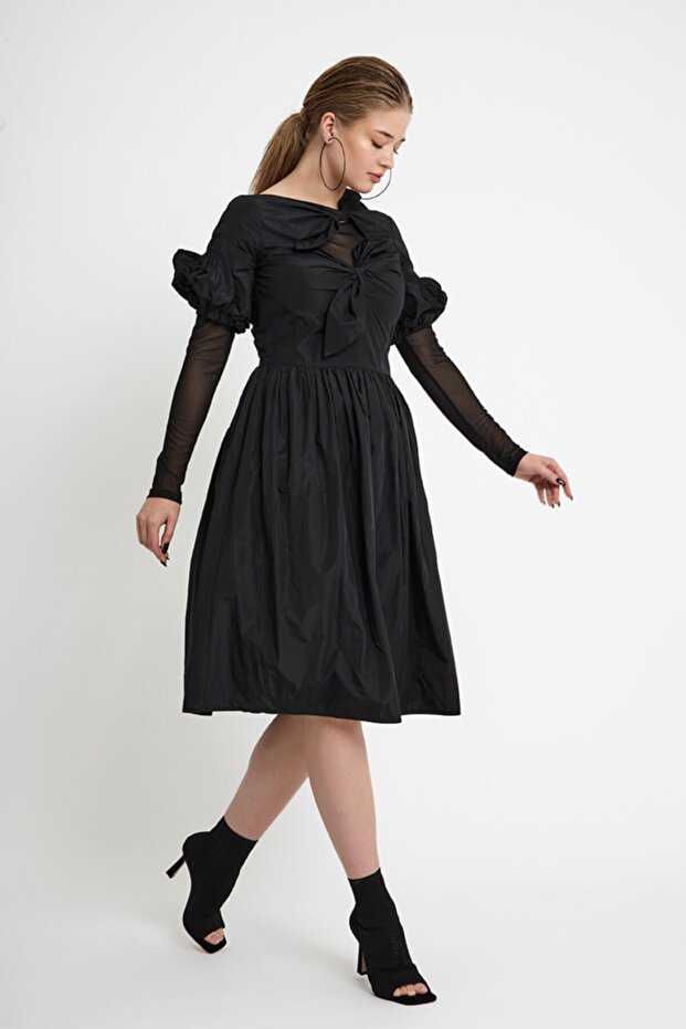 Fiyonk Detaylı Elbise - 5