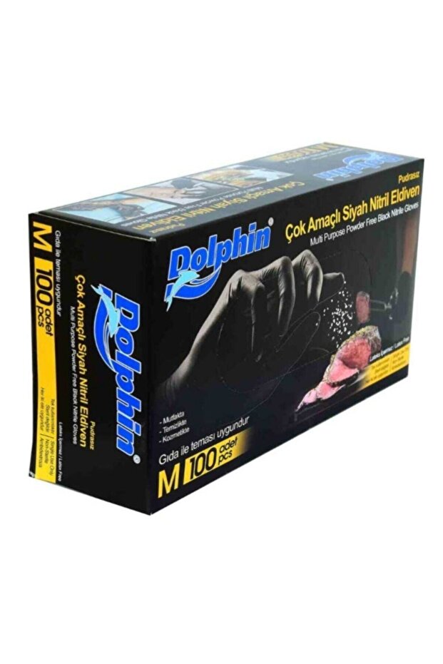 Siyah Çok Amaçlı Nitril Eldiven (medium) - 1