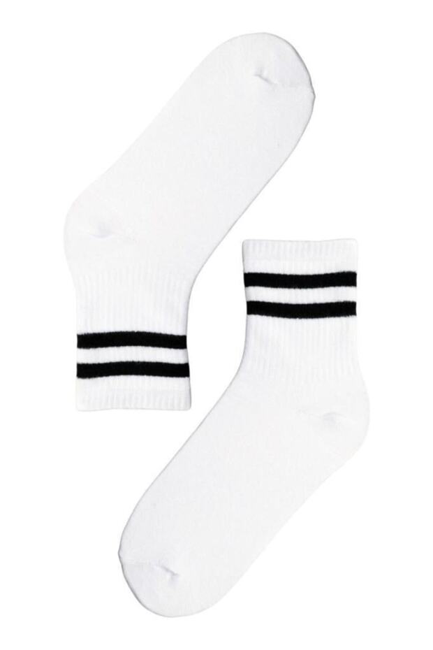 Black Striped White Tennis Socks