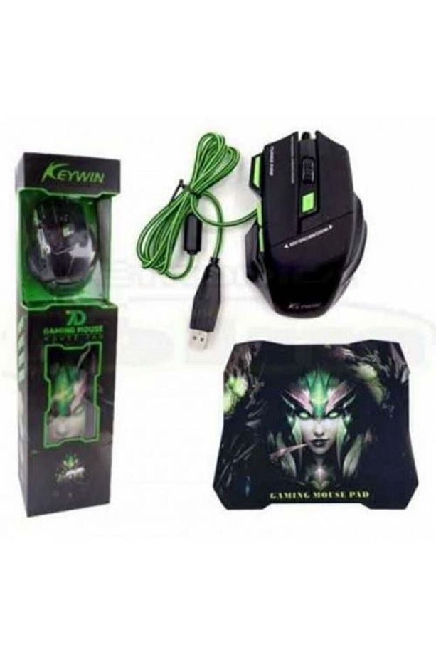 Keywın X7 Işıklı Gamıng 7d Mouse Ve Mouse Oyuncu Seti Keywın X7 Işiklı Gamıng 7d Mouse Vepad Yeşil - 1