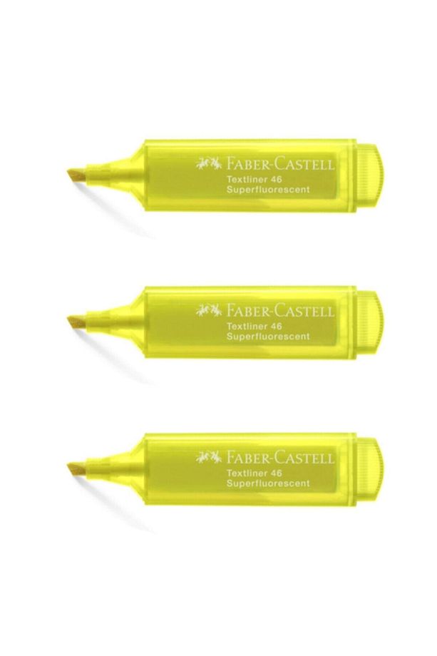 Faber-castell Fosforlu Kalem Şeffaf Gövde Sarı (3 Adet) - 1