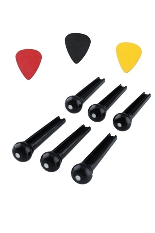 مجموعة Planetwaves Endpin باللون الأسود 6 دبوس جسر + أليس بينا)