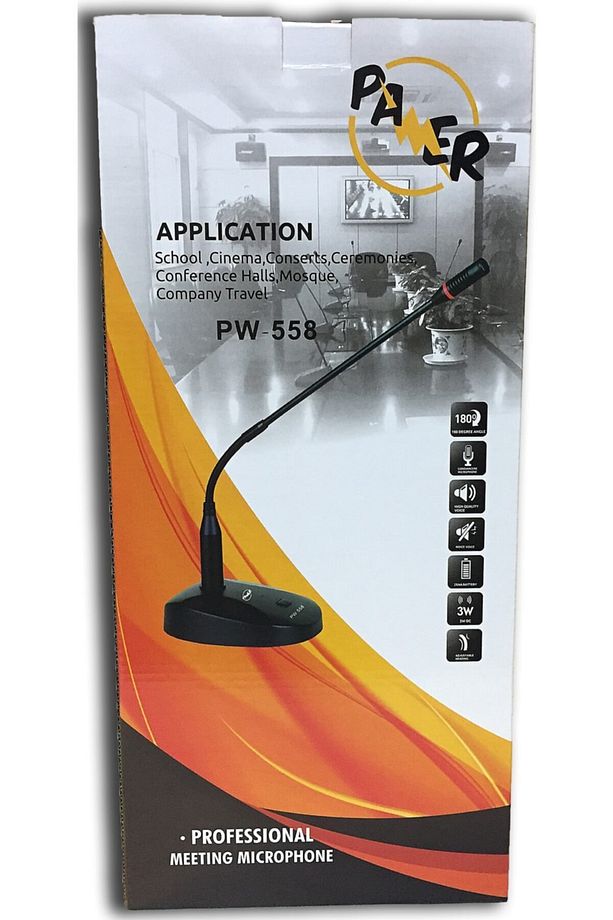 Işıklı Kablolu Kürsü Mikrofonu Pw-558 - 3