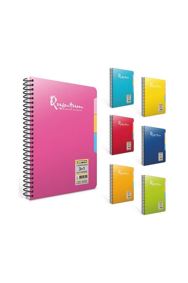 Quantum 17x24 140 Yaprak 3+1 PP Kapak Spiralli Bölmeli Defter (1644) - 1