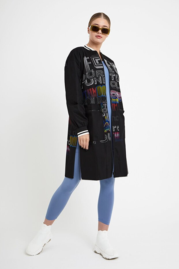 Baskılı Trençkot - 1