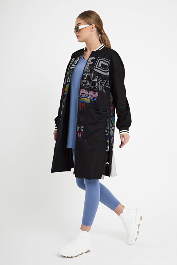 Baskılı Trençkot - 6