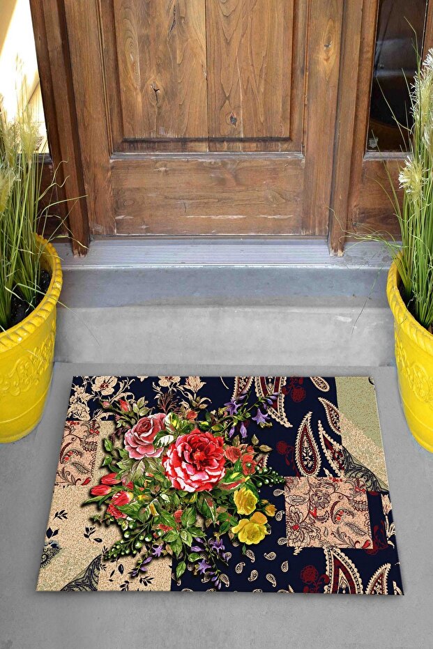Pienso Home Gül Demeti Dekoratif Kapı Önü Paspası - 4