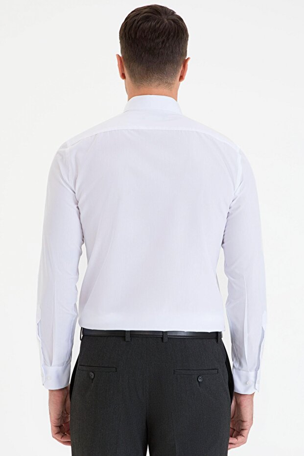 Beyaz Slim Fit Basic Gömlek - 3