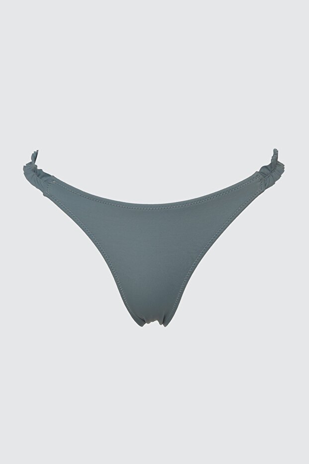 Mavi Fırfırlı Normal Paça Bikini Altı TBESS21BA0137 - 6