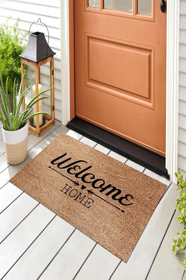 Pienso Home Welcome Home Bej Dekoratif Kapı Önü Paspası - 4