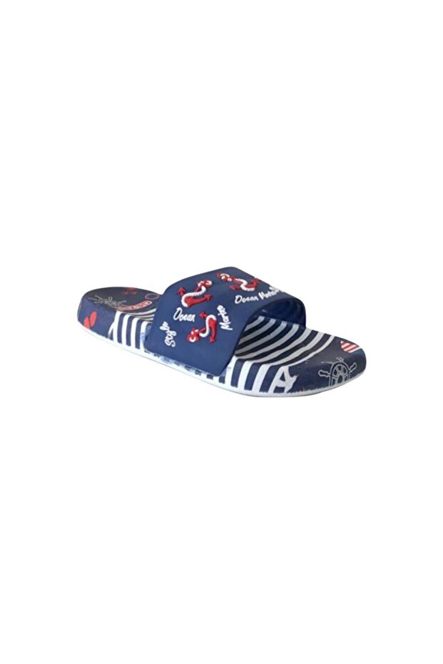 Unisex Children's Navy Blue Anti-Slip Slippers