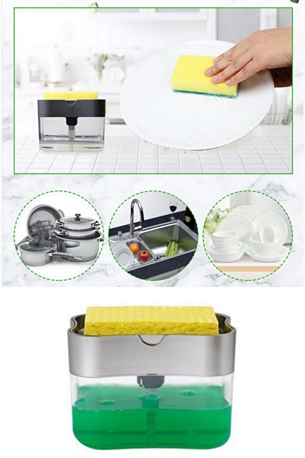 مضخة موزع الصابون وغرفة إسفنجة غسيل الأطباق - 8