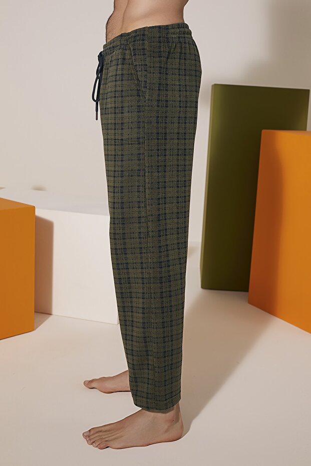 Unisex Comfortable Calip Plaid Fleece Wool Pajamas Tracksuit