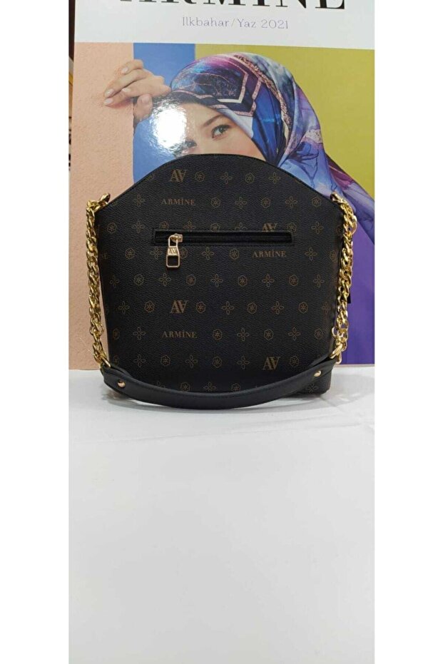 Women's Black Printed Shoulder Bag - 102