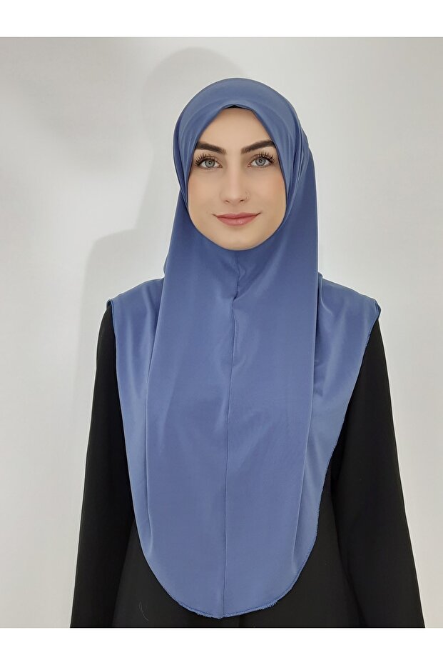 Prayer Cloth Ready Large Scarf Malaysia Model Khimar One Piece Suitable for Hajj and Umrah Indigo Color
