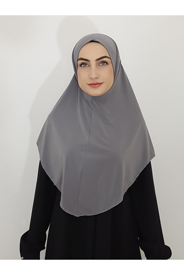 Prayer Cloth Khımar Ready Large Scarf Suitable for Hajj and Umrah Hıjap Malaysia Model Gray