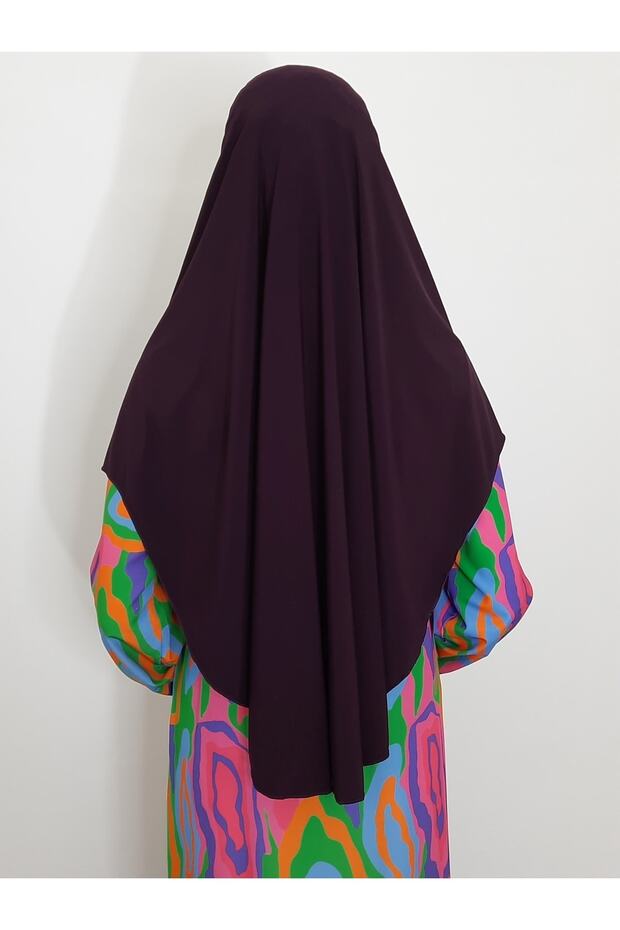 Namaz Örtüsü Hazır Büyük Esarp Malezya Modeli Khimar Hac Ve Umre Icin Uygundur Mürdüm - 4