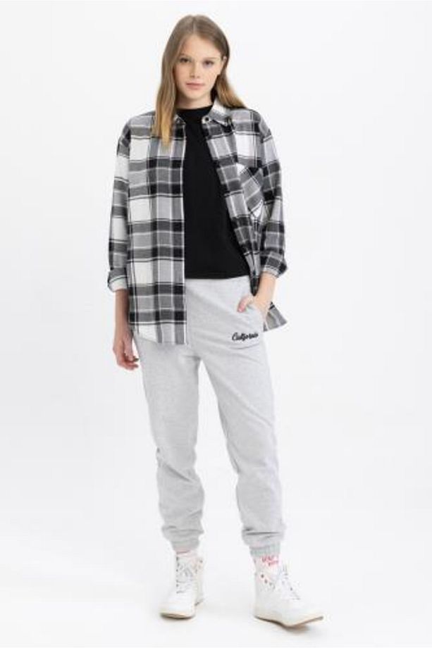 Coool Oversize Fit Kareli Uzun Kollu Flanel Gömlek U7539az23sp - 2