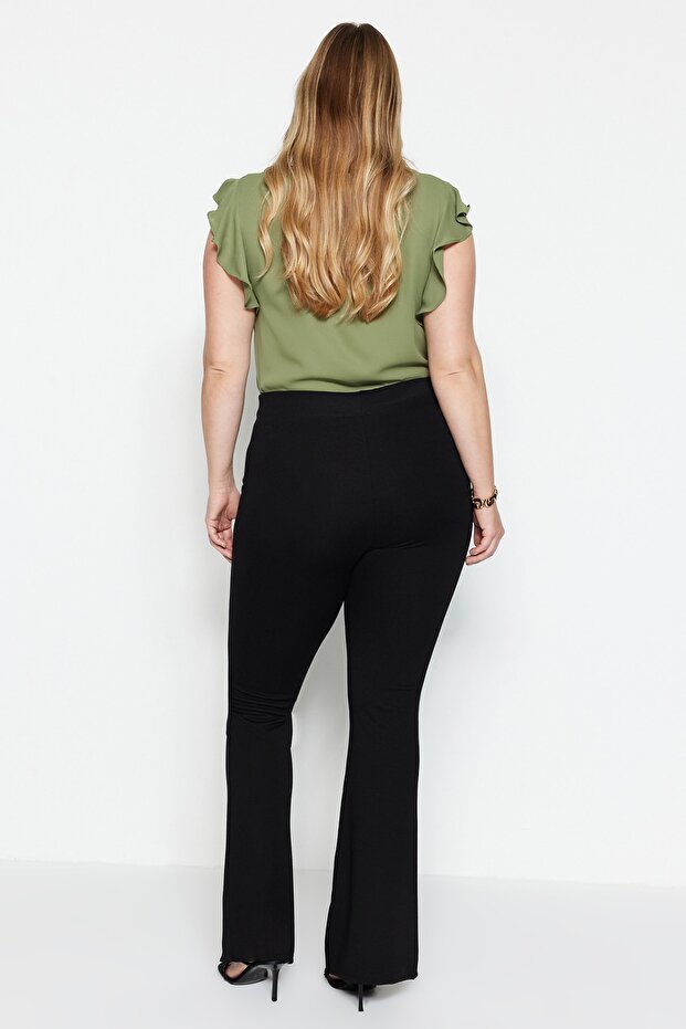 Španělské pletené kalhoty s rozparkem nadměrných velikostí - Tbbaw23Ar00002 - 9