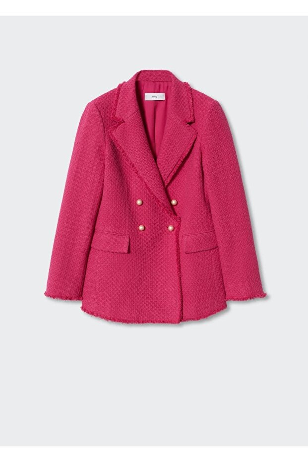 Düğmeli Tüvit Blazer Ceket - 3