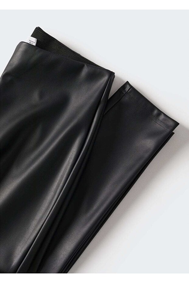 Deri Görünümlü Tayt - 7
