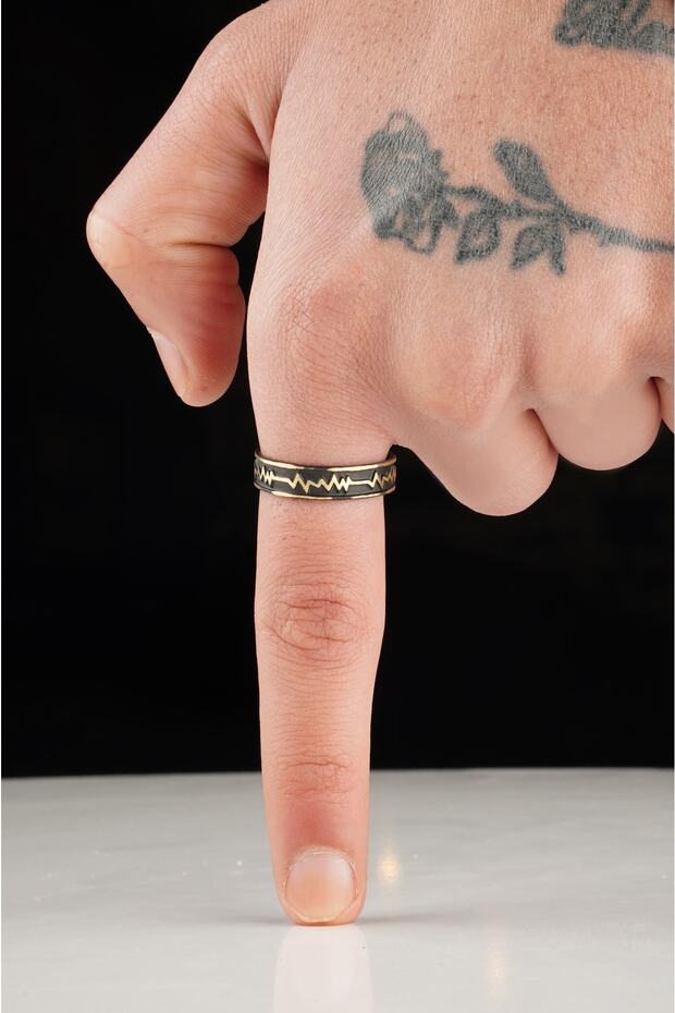 Kalp Atışı Model Çift Renk Ayarlanabilir Yüzük - 1