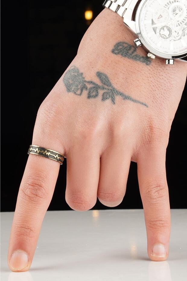 Kalp Atışı Model Çift Renk Ayarlanabilir Yüzük - 2