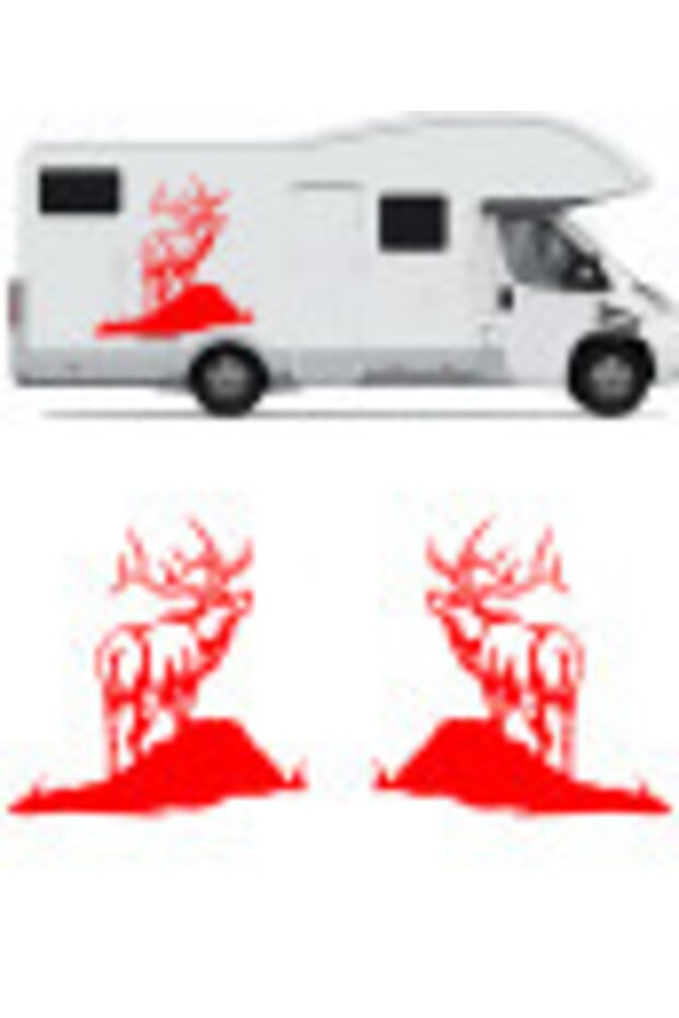 120 X 120 Cm Deer Auto Sticker, Deer Caravan Sticker
